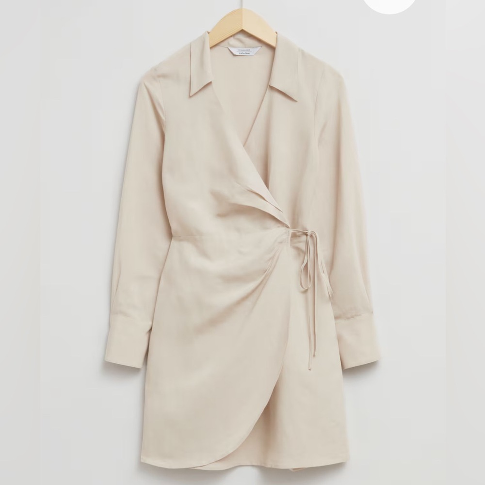 & other stories ivory / cream collar wrap dress NWT 2